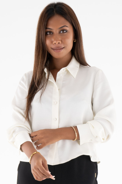 SATIN CROPPED SHIRT