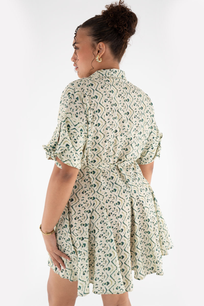 ETHNIC PRINTED SHIRT DRESS