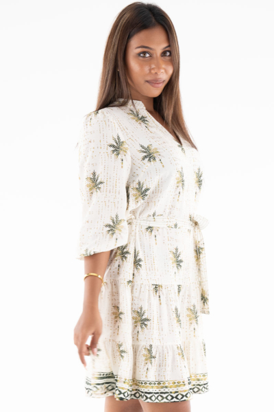 PALM PRINTED MINI DRESS