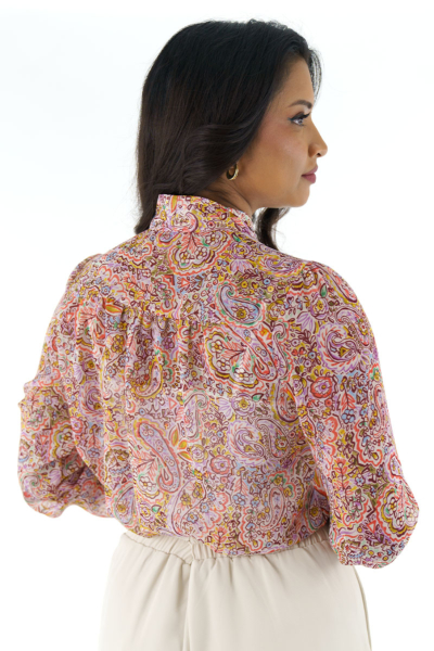 PAISLEY PRINTED LAVALIERE BLOUSE