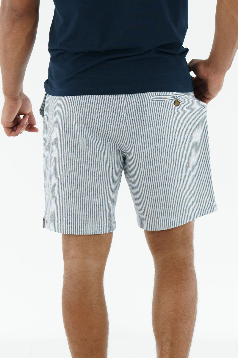 LINEN BLEND STRIPE SHORT