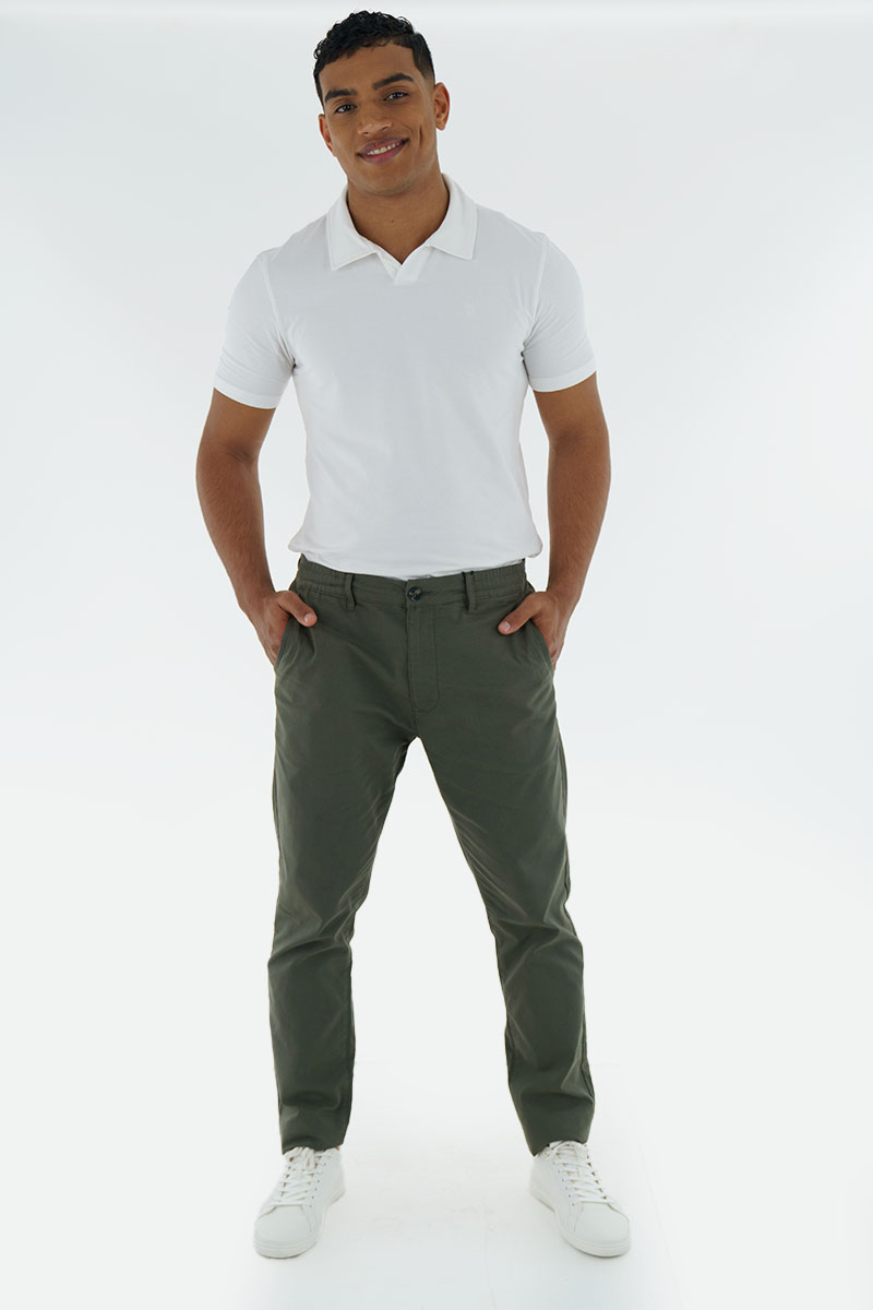 ELASTICATED WAIST TROUSERS